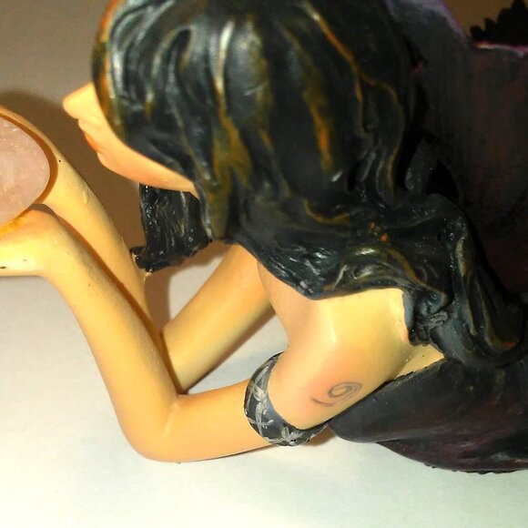 Dream Fairy Eolande w Metal Wings holding Rose Quartz Heart Germany READ - Picture 9 of 13